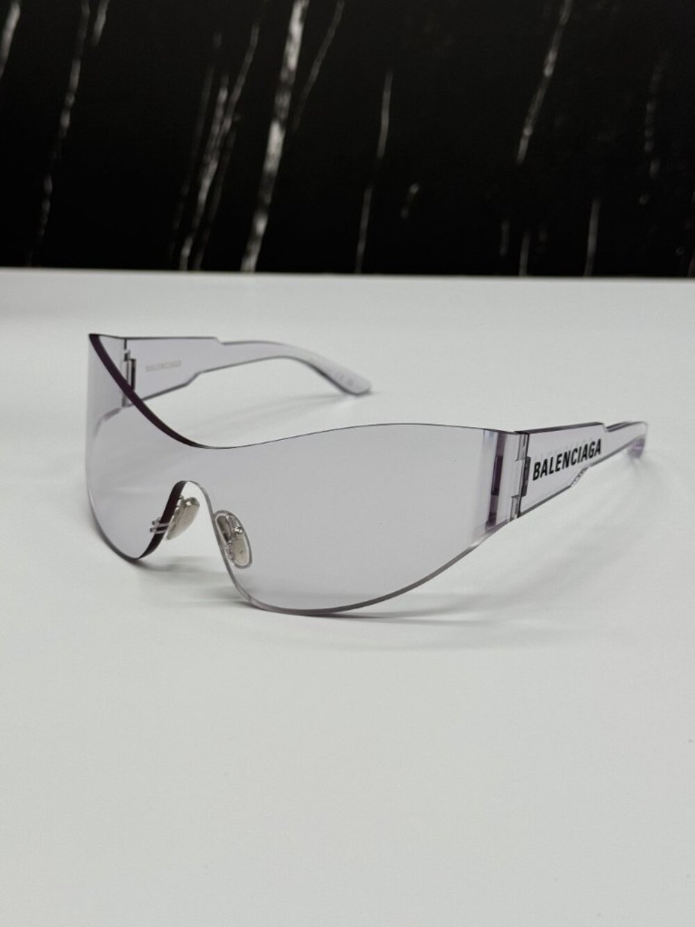 NEW BALENCIAGA BB0257S 002 CLEAR SHIELD UNISEX SUNGLASSES BALENCIAGA EYEWEAR - Picture 3 of 12